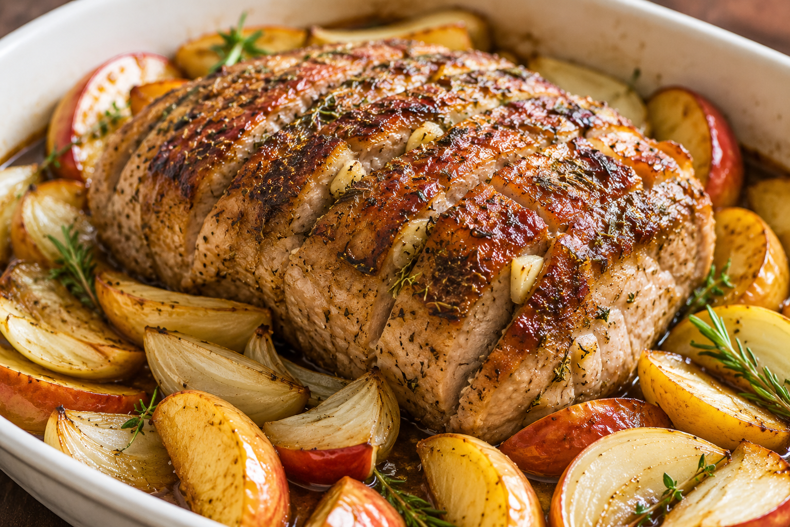 Herbed Pork Roast With Apples